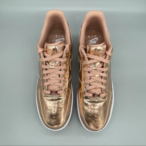 NEW Nike Air Force 1 Low White Rose Gold Sneakers Brand New - Picture 7 of 12
